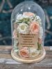 Esküvői szülőköszöntő búrában 25cm Édesanyák számára - Rózsaszín virágokkal - Talpig Csipkében...