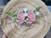 Esküvői hajdísz - Rózsaszín virágokkal és kristállyal