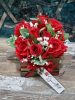 Apró meglepetés - Vörös rózsa/gold selyemvirág doboz - "Szeretlek" táblával