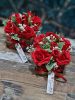 Apró meglepetés - Vörös rózsa/gold selyemvirág doboz - "Szeretlek" táblával