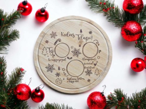 Kedves Télapó - Karácsonyi tálca kör alakú